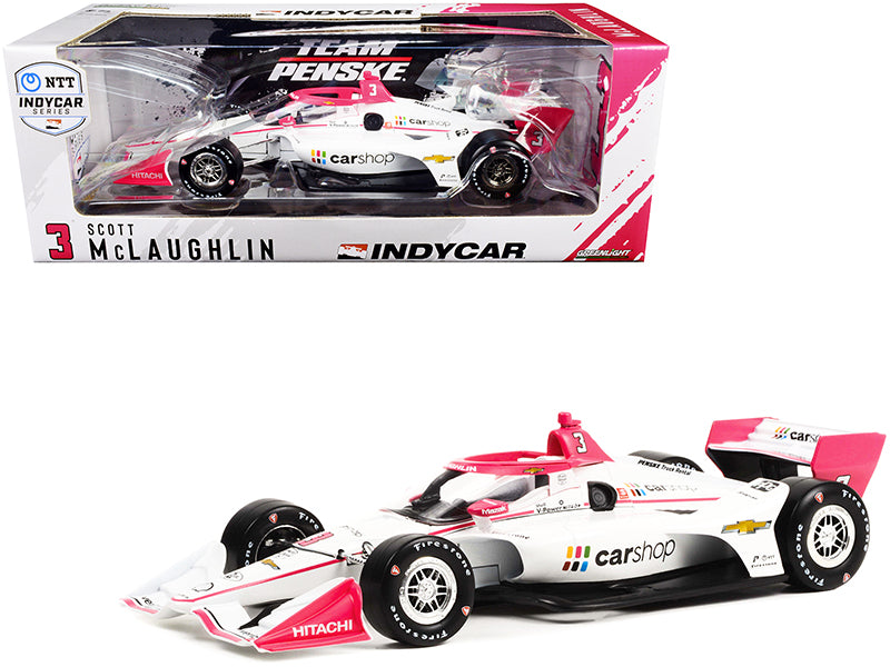 Greenlight Dallara IndyCar #3 Scott McLaughlin "CarShop" Team Penske (Road Course Configuration) "NTT IndyCar Series" (2021) 1/18 Diecast Model Car by Greenlight
