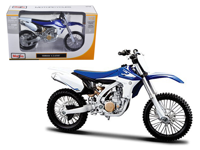 Maisto Yamaha YZ450F Blue and White 1/12 Diecast Motorcycle Model by Maisto