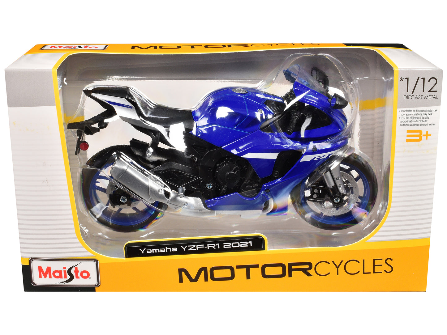 Maisto 2021 Yamaha YZF-R1 Motorcycle Blue 1/12 Diecast Model by Maisto