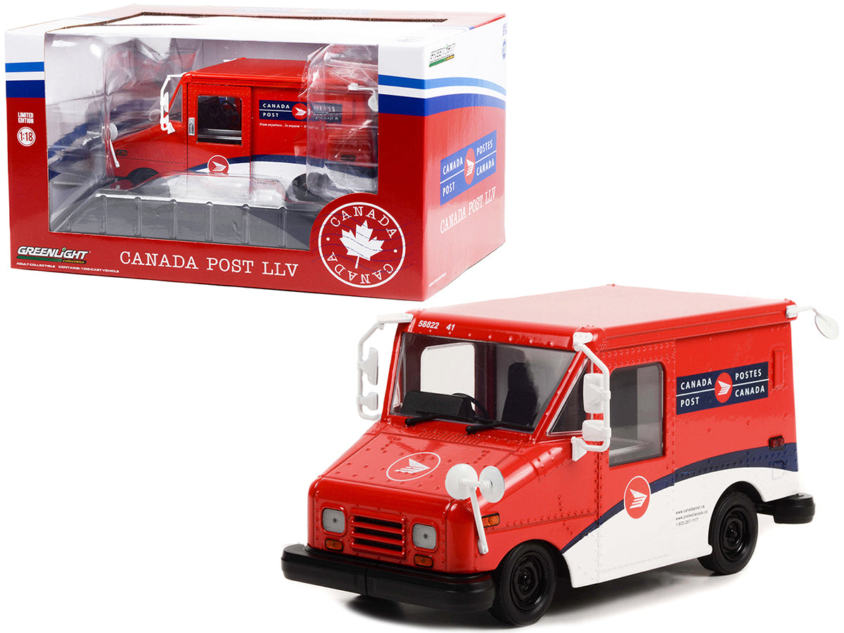Greenlight Canada Post LLV Long-Life Postal Delivery Vehicle Red and White 1/18 Diecast Model Car by Greenlight