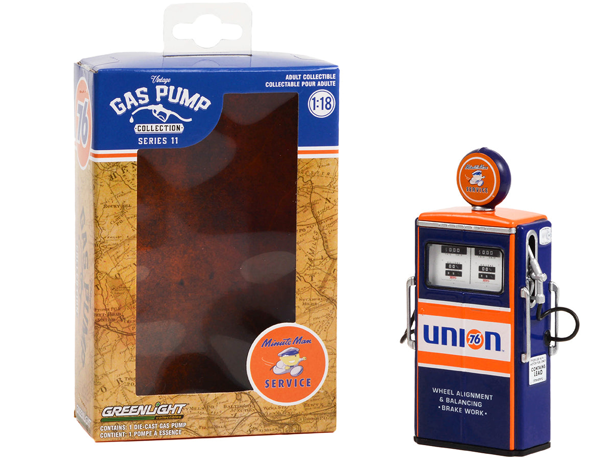 Greenlight 1954 Tokheim 350 Twin Gas Pump "Union 76 Minute Man Service" Dark Blue and Orange "Vintage Gas Pumps" Series 11 1/18 Diecast Model by Greenlight
