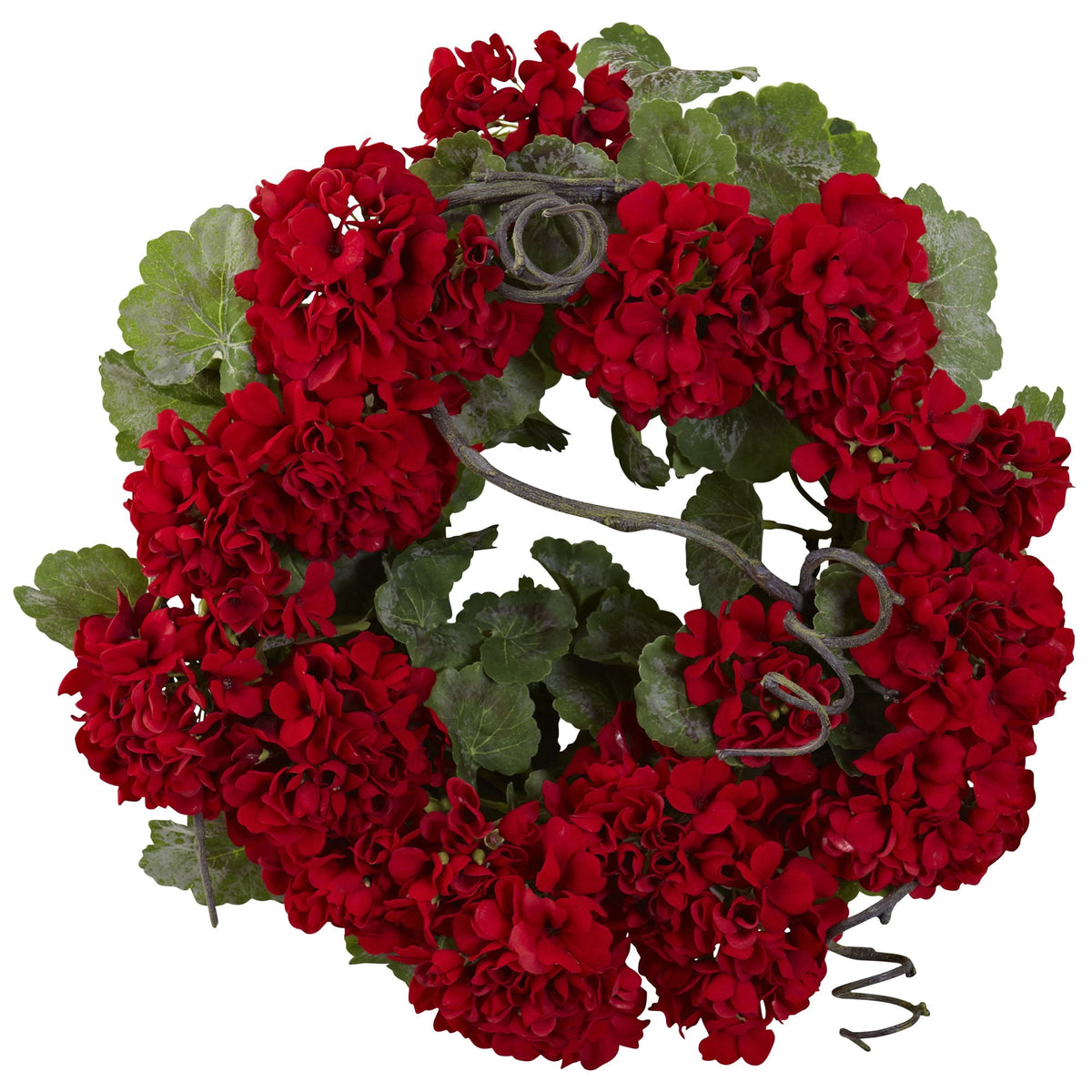 17" Geranium Artificial Wreath