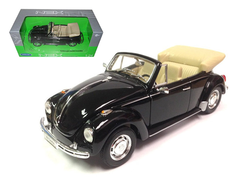 Welly Volkswagen Beetle Convertible Black 1/24 Diecast Model Car by Welly