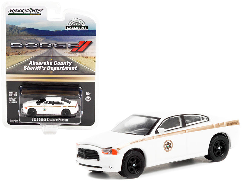 Greenlight 2011 Dodge Charger Pursuit White "Absaroka County Sheriff's Department" "Hobby Exclusive" 1/64 Diecast Model Car by Greenlight