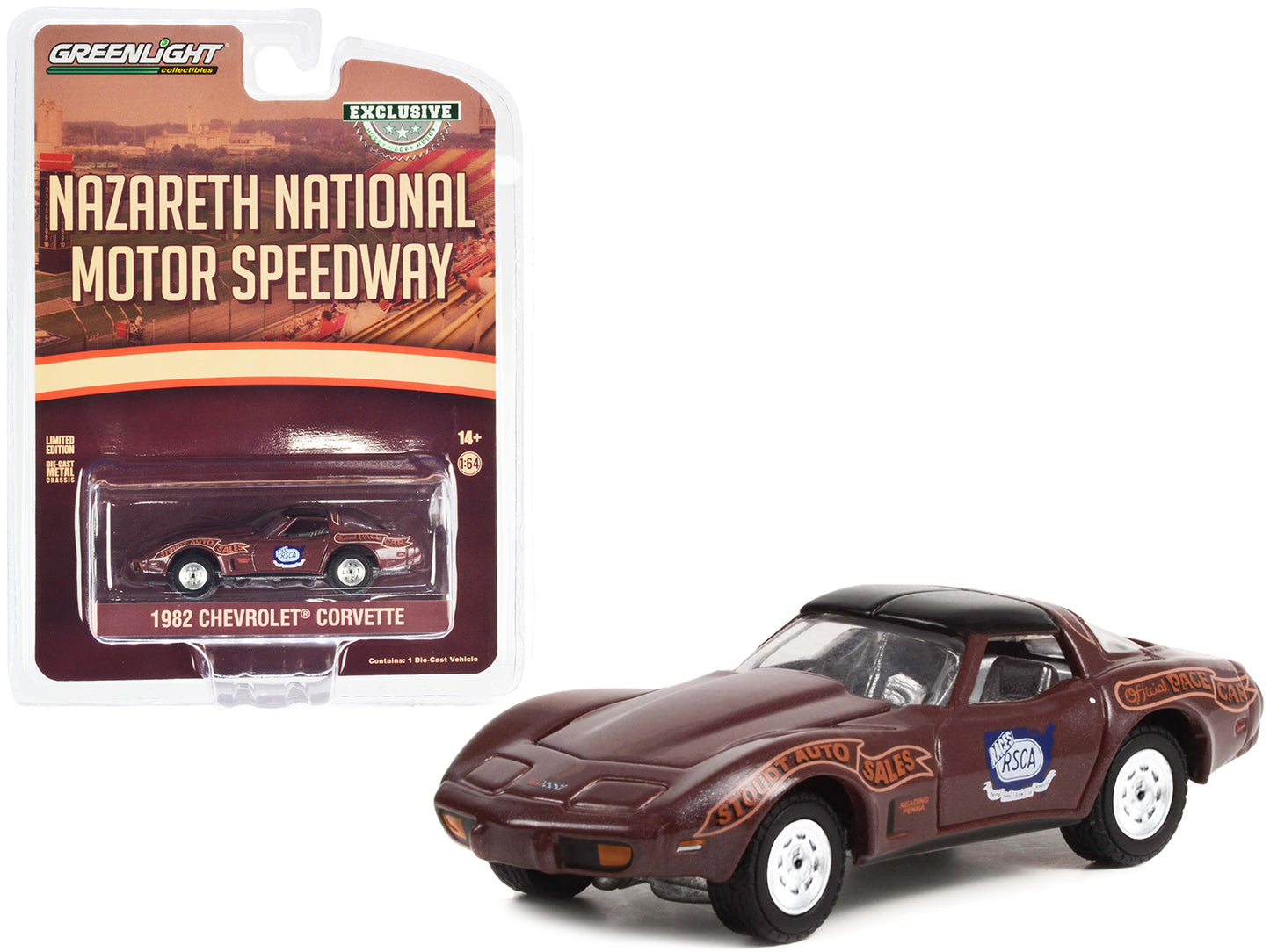 Greenlight 1982 Chevrolet Corvette Nazareth National Motor Speedway Official Pace Car "Hobby Exclusive" Series 1/64 Diecast Model Car by Greenlight