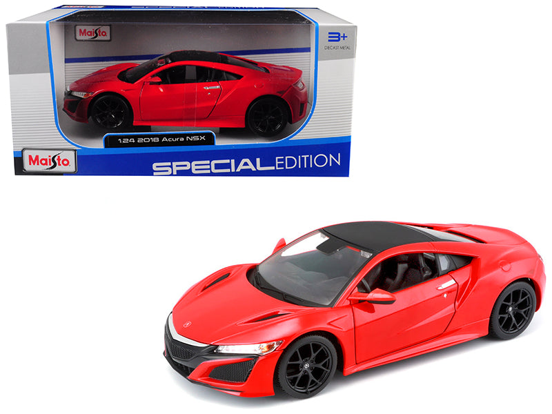 Maisto 2018 Acura NSX Red with Black Top 1/24 Diecast Model Car by Maisto