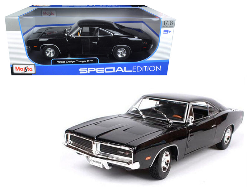 Maisto 1969 Dodge Charger R/T Black 1/18 Diecast Model Car by Maisto