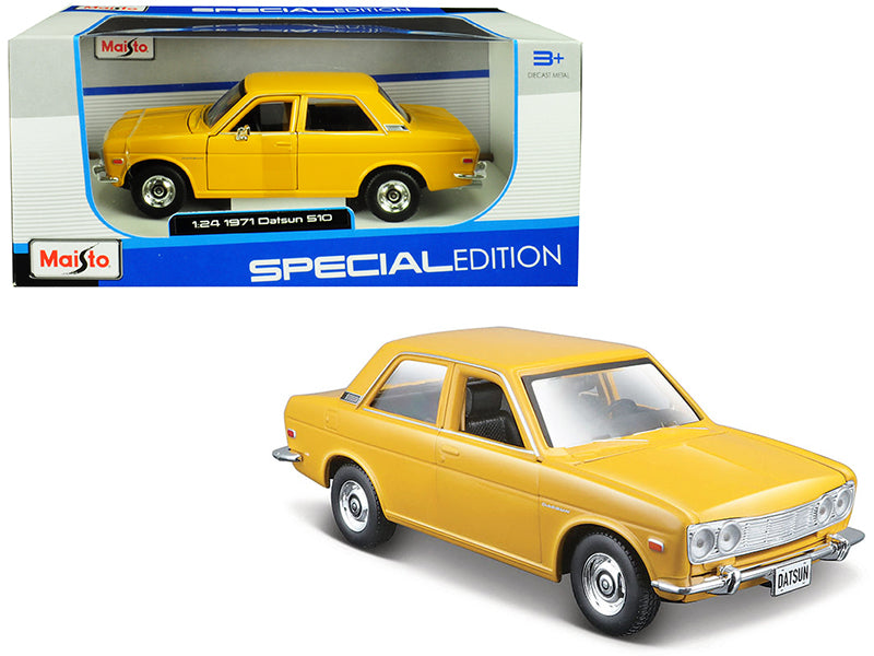 Maisto 1971 Datsun 510 Yellow "Special Edition" 1/24 Diecast Model Car by Maisto