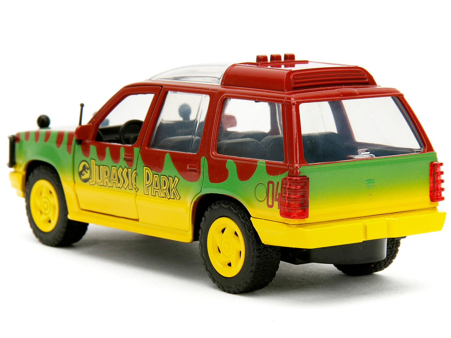 Jada Ford Explorer Red and Yellow with Green Graphics "Jurassic Park" (1993) Movie 30th Anniversary "Hollywood Rides" Series 1/32 Diecast Model Car by Jada