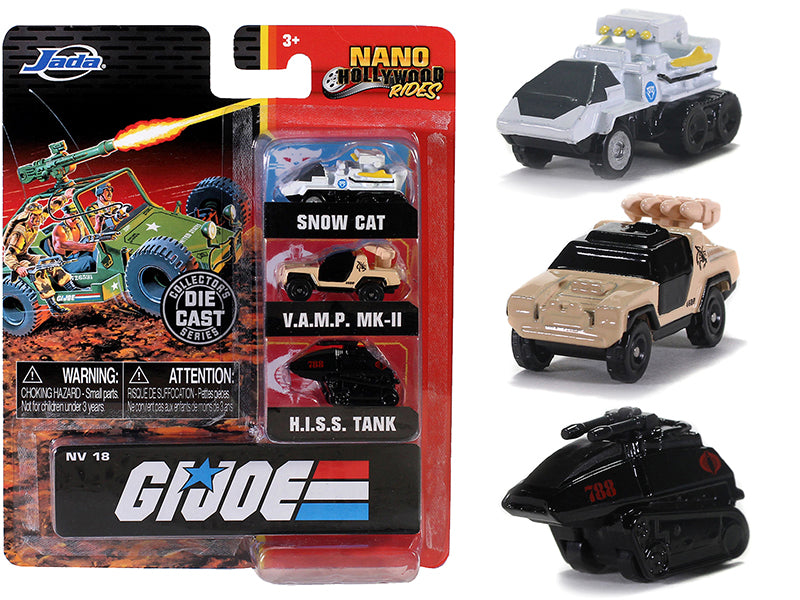 Jada "G.I. Joe" 3 piece Set "Nano Hollywood Rides" Diecast Models by Jada