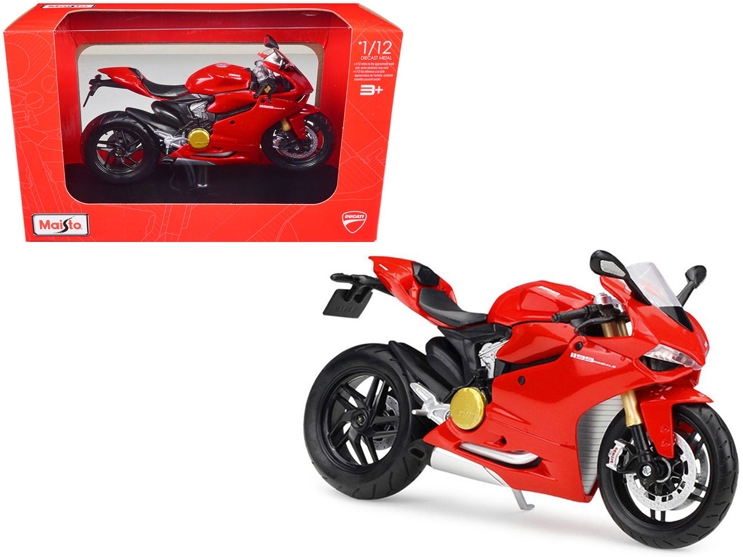 Maisto Ducati 1199 Panigale Red with Stand 1/12 Diecast Motorcycle Model by Maisto