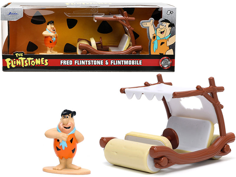 Jada Flintmobile with Fred Flintstone Diecast Figurine "The Flintstones" "Hollywood Rides" Series 1/32 Diecast Model Car by Jada
