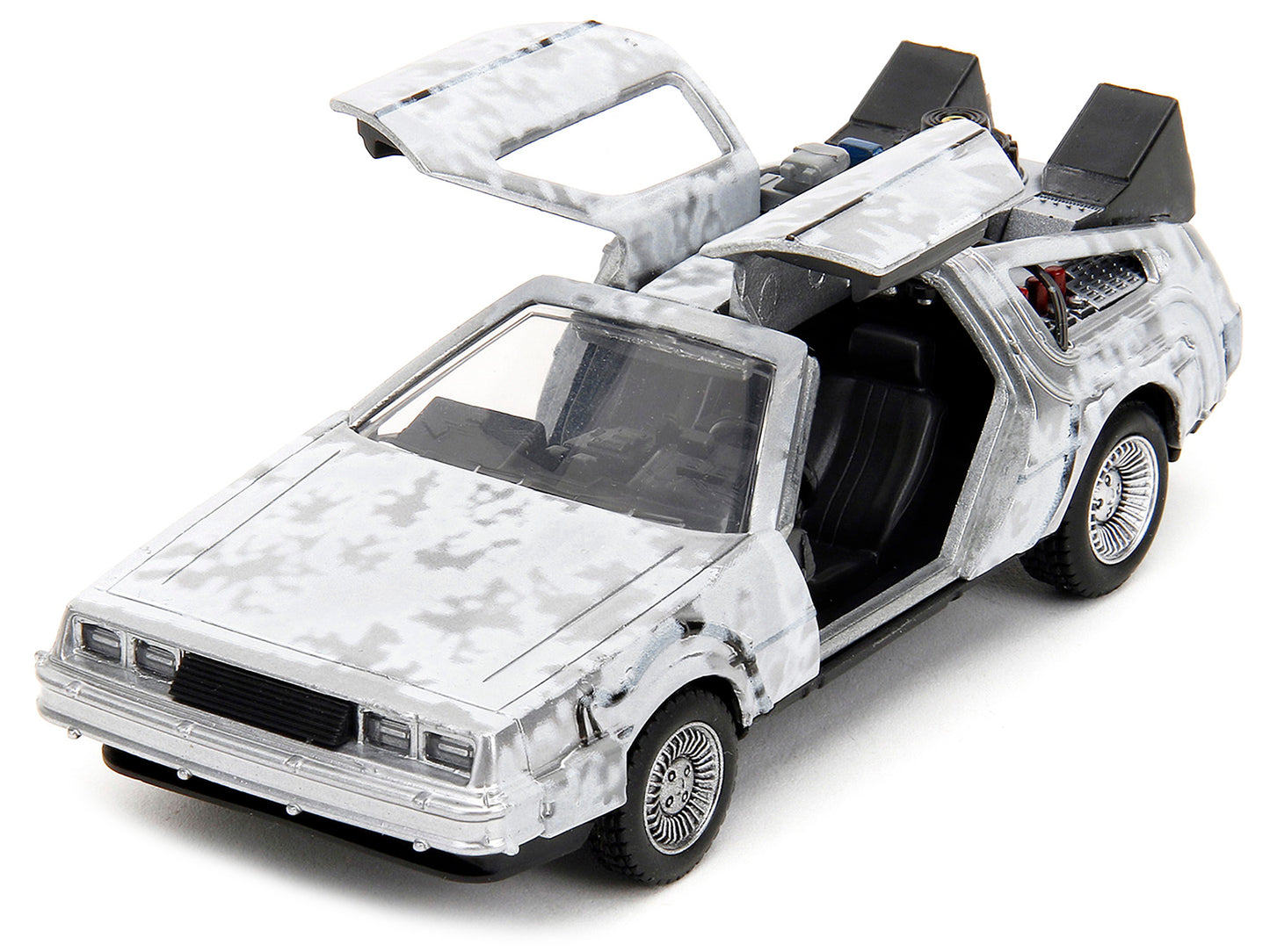 Jada DMC DeLorean Time Machine Brushed Metal (Frost Version) "Back to the Future" (1985) Movie "Hollywood Rides" Series 1/32 Diecast Model Car by Jada