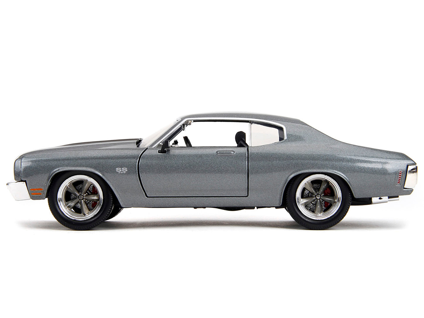 Jada 1970 Chevrolet Chevelle SS Gray Metallic with Black Stripes "Fast & Furious" (2009) Movie "Fast & Furious" Series 1/24 Diecast Model Car by Jada