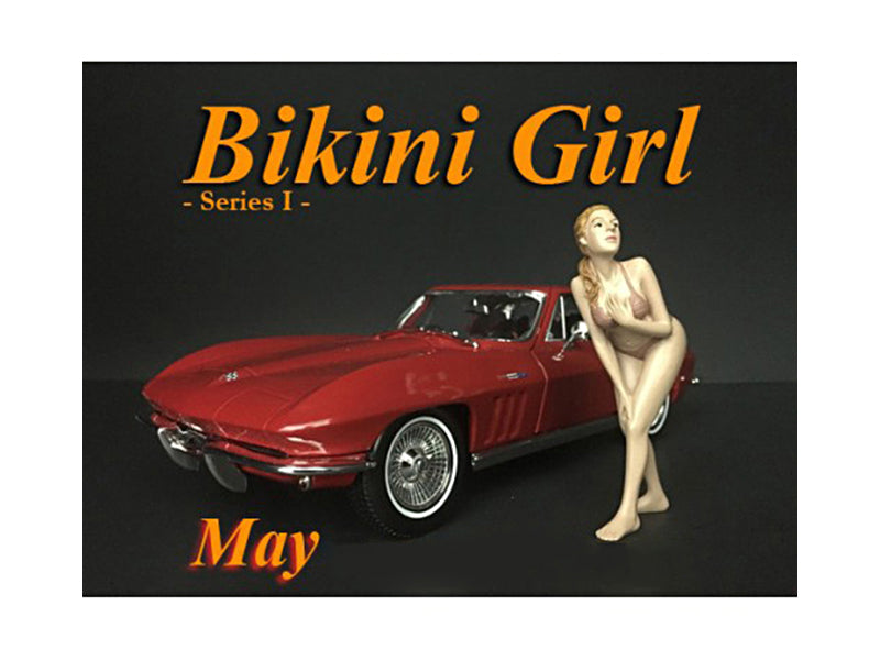 American Diorama May Bikini Calendar Girl Figure for 1/24 Scale Models by American Diorama