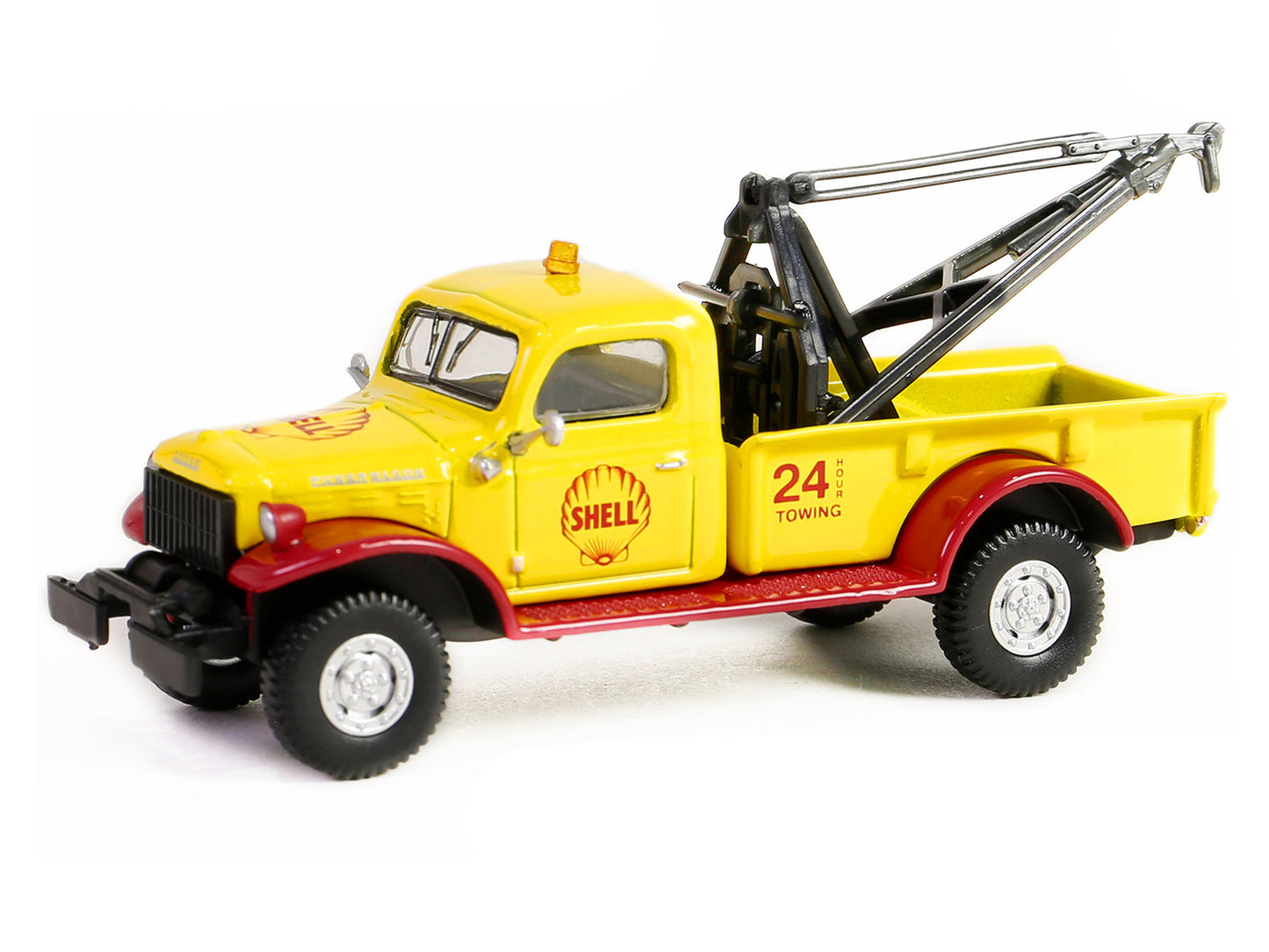 Greenlight 1949 Dodge Power Wagon Wrecker Tow Truck "Shell Oil" Yellow and Red "Shell Oil Special Edition" Series 2 1/64 Diecast Model Car by Greenlight