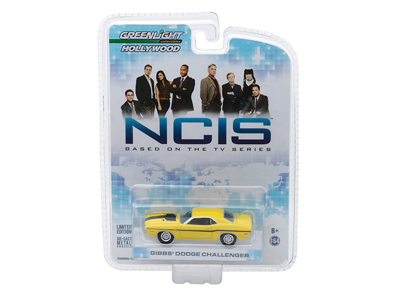 Greenlight 1970 Dodge Challenger R/T (Gibbs') Yellow with Black Stripes "NCIS" (2003) TV Series "Hollywood" Series 1/64 Diecast Model Car by Greenlight