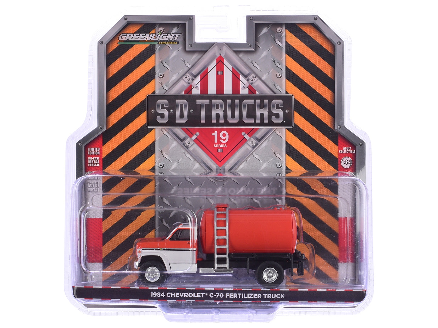 Greenlight 1984 Chevrolet C-70 Fertilizer Truck Red and White Cab with Red Tank "S.D. Trucks" Series 19 1/64 Diecast Model by Greenlight