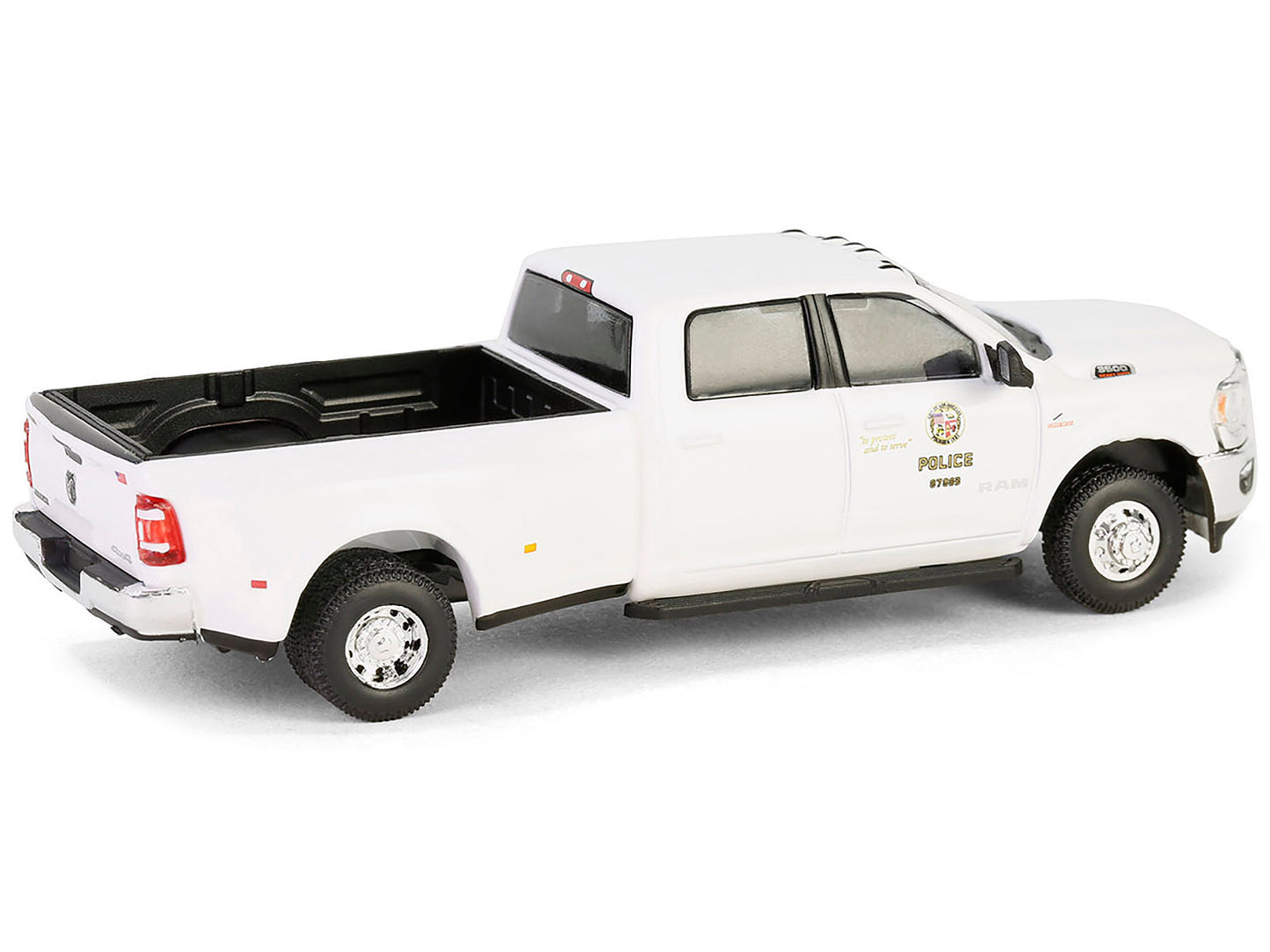 Greenlight 2023 Ram 3500 Laramie Dually Pickup Truck "LAPD (Los Angeles Police Department)" White "Dually Drivers" Series 15 1/64 Diecast Model Car by Greenlight