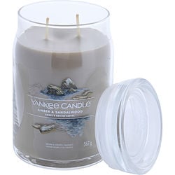 YANKEE CANDLE by Yankee Candle AMBER & SANDALWOOD SCENTED LARGE JAR 20 OZ