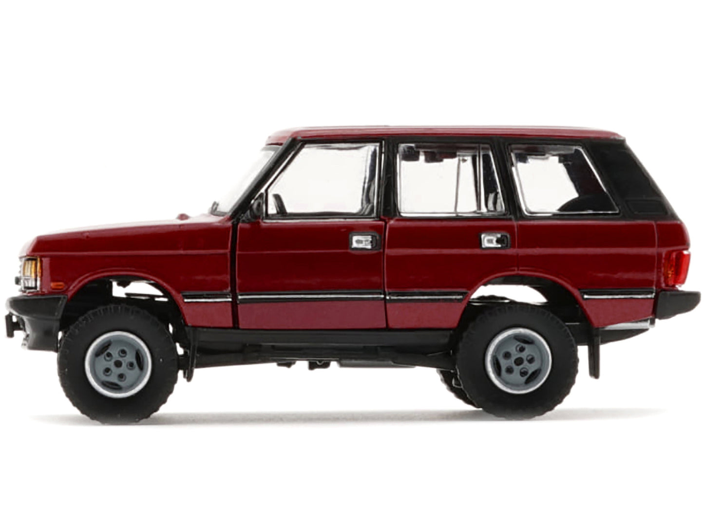 BM Creations Land Rover Range Rover Classic LSE RHD (Right Hand Drive) Red with Sunroof with Extra Wheels 1/64 Diecast Model Car by BM Creations