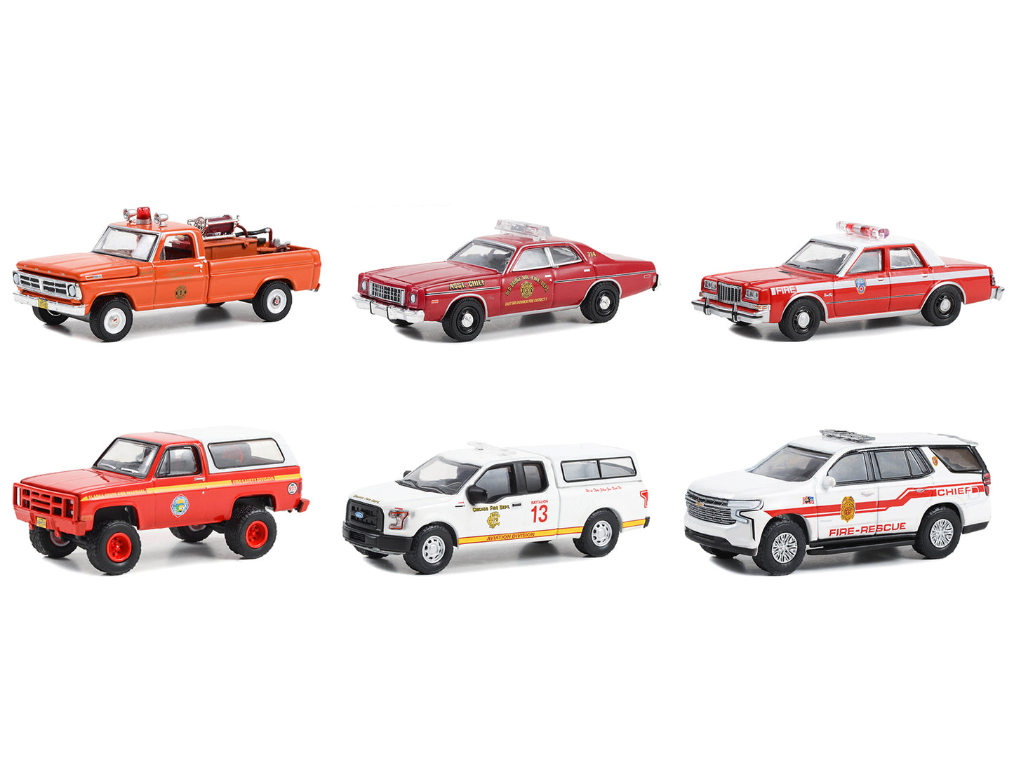 Greenlight "Fire & Rescue" Set of 6 pieces Series 4 1/64 Diecast Model Car by Greenlight