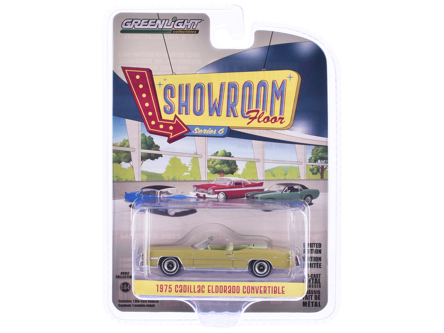 Greenlight 1975 Cadillac Eldorado Convertible Florentine Gold Firemist "Showroom Floor" Series 6 1/64 Diecast Model Car by Greenlight