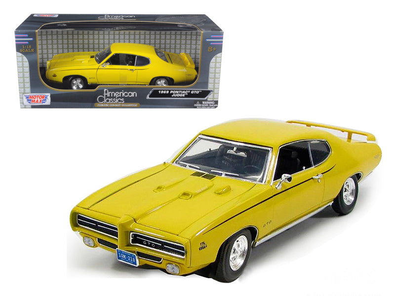 Motormax 1969 Pontiac GTO Judge Yellow 1/18 Diecast Model Car by Motormax
