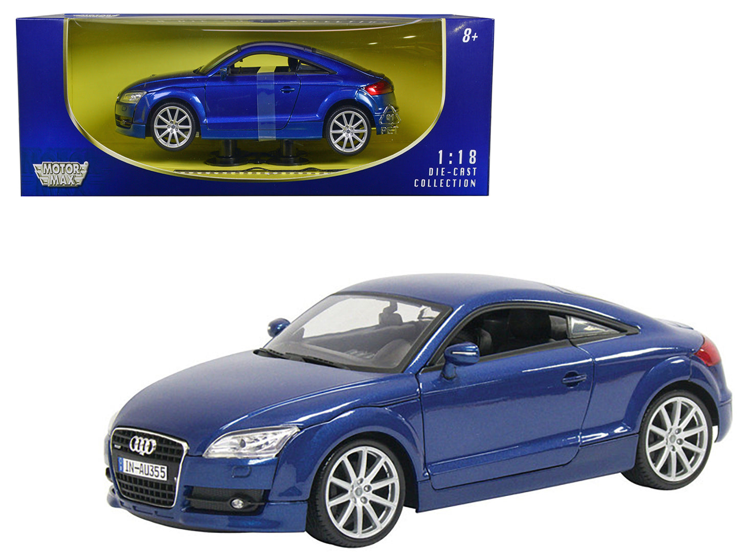 Motormax 2007 Audi TT Blue 1/18 Diecast Car Model by Motormax