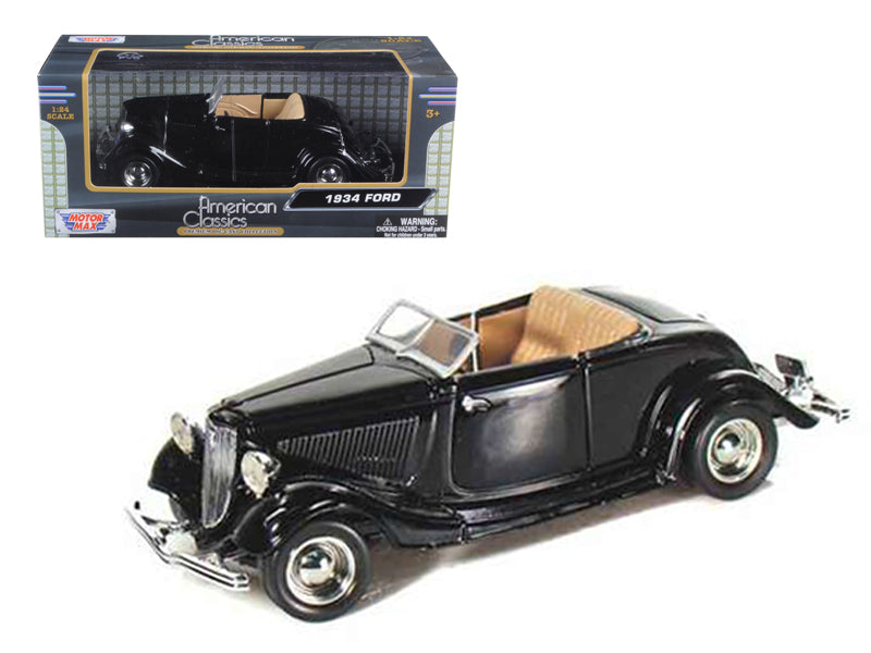 Motormax 1934 Ford Coupe Convertible Black 1/24 Diecast Model Car by Motormax