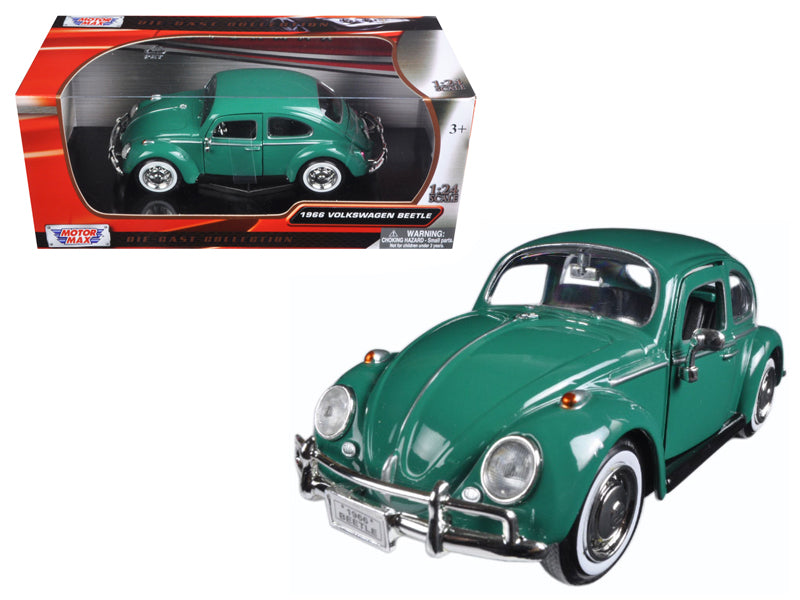 Motormax 1966 Volkswagen Beetle Green 1/24 Diecast Model Car by Motormax