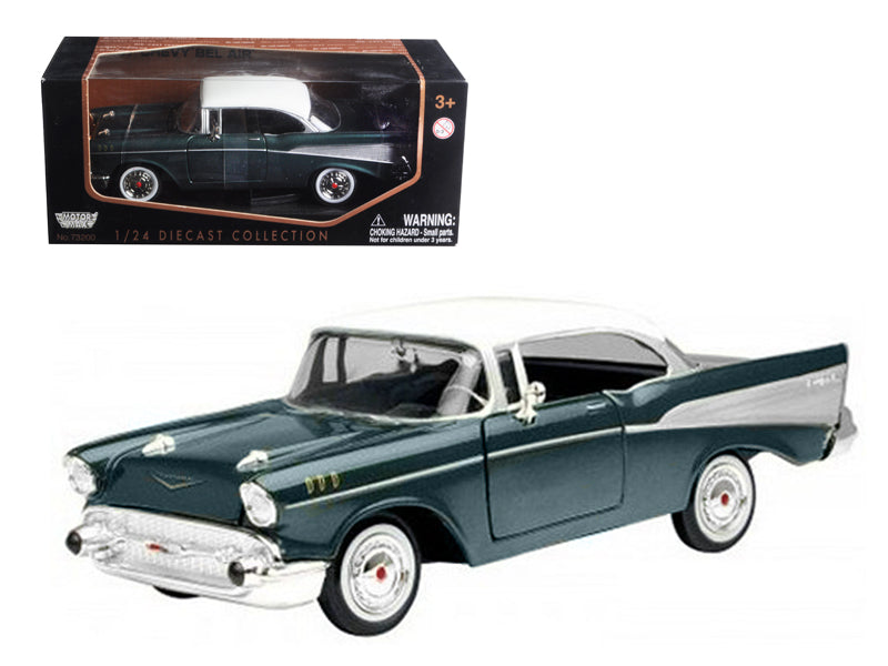 Motormax 1957 Chevrolet Bel Air Green 1/24 Diecast Model Car by Motormax