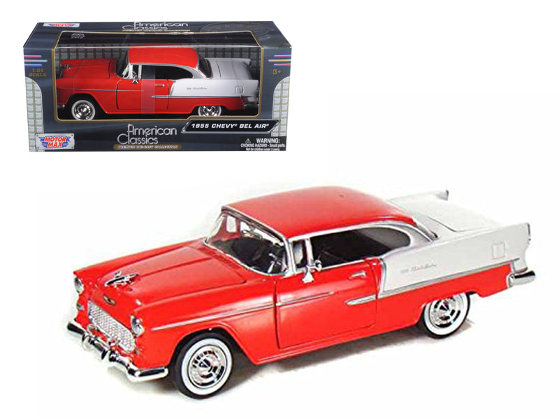 Motormax 1955 Chevrolet Bel Air Red 1/24 Diecast Model Car by Motormax