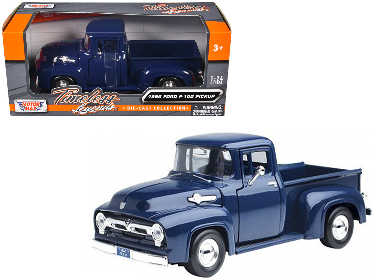 Motormax 1956 Ford F-100 Pickup Truck Blue 1/24 Diecast Model Car by Motormax
