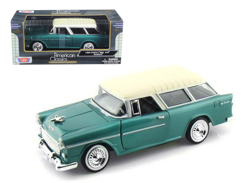 Motormax 1955 Chevrolet Nomad Green 1/24 Diecast Model Car by Motormax