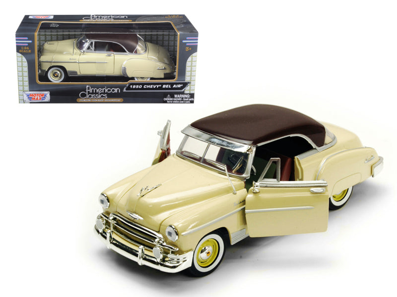 Motormax 1950 Chevrolet Bel Air Cream 1/24 Diecast Model Car by Motormax