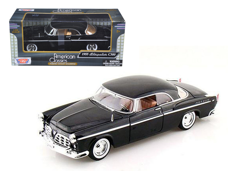 Motormax 1955 Chrysler C300 Black 1/24 Diecast Model Car by Motormax