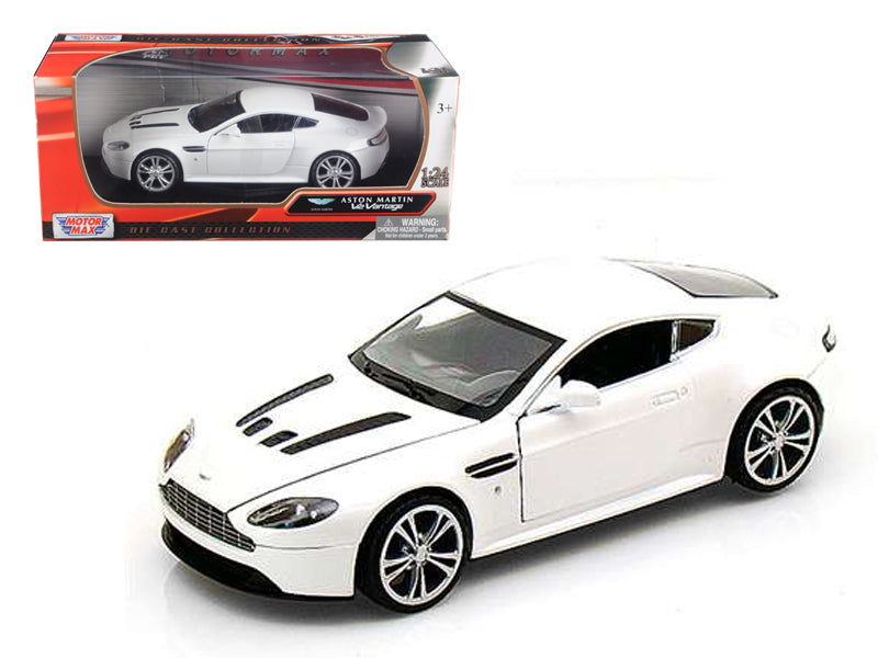 Motormax Aston Martin V12 Vantage Pearl White 1/24 Diecast Car Model by Motormax