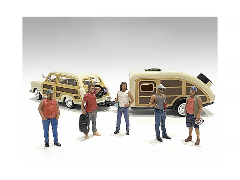American Diorama "Campers" 5 piece Figure Set for 1/18 Scale Models by American Diorama