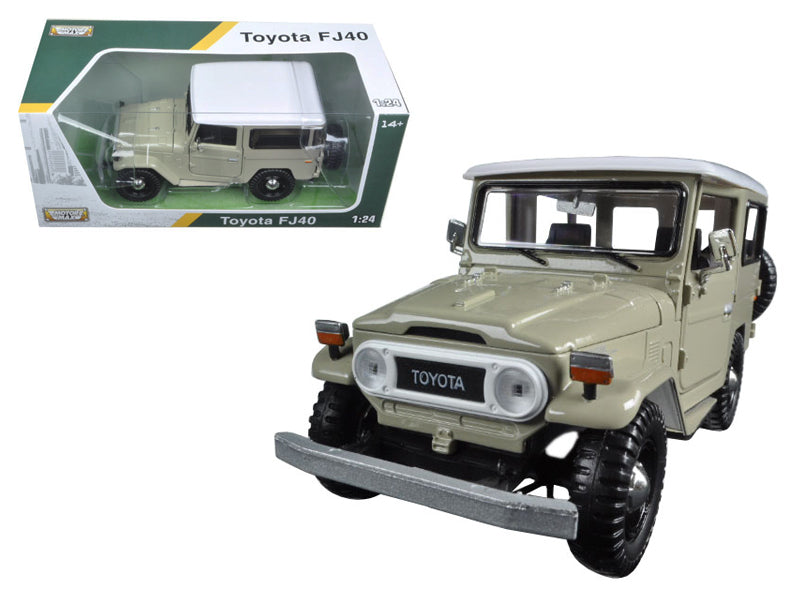 Motormax Toyota FJ40 Beige with White Top 1/24 Diecast Model Car by Motormax
