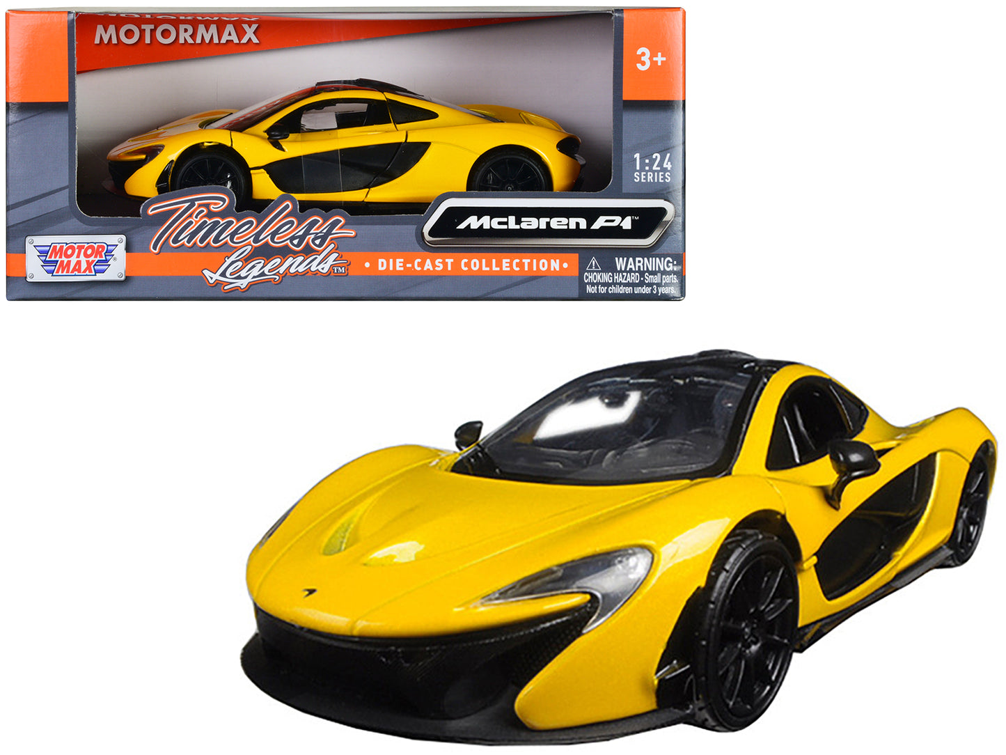 Motormax McLaren P1 Yellow 1/24 Diecast Model Car by Motormax