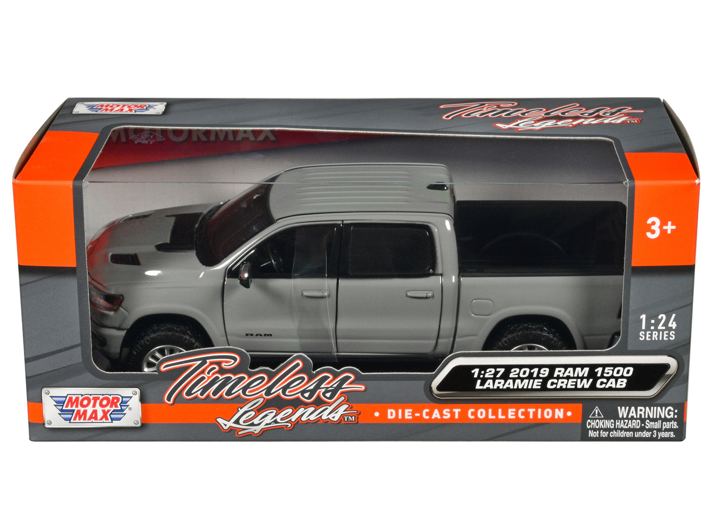 Motormax 2019 RAM 1500 Laramie Crew Cab Pickup Truck Gray "Timeless Legends" Series 1/27 Diecast Model Car by Motormax