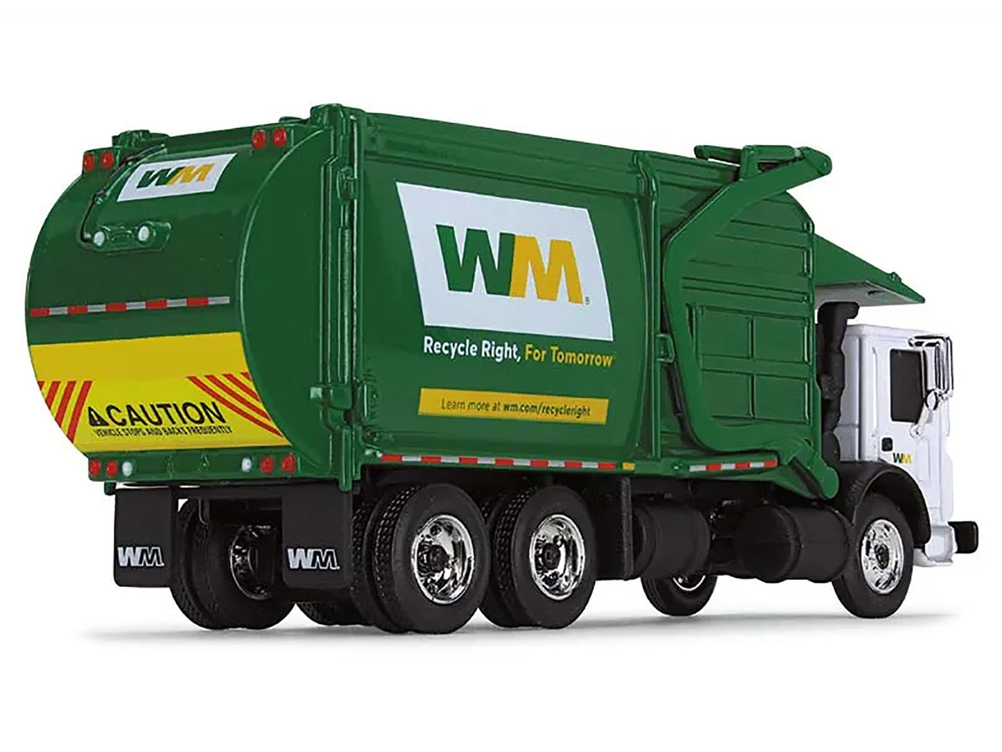 First Gear Mack TerraPro Refuse Garbage Truck with Front Loader "Waste Management" White and Green 1/87 (HO) Diecast Model by First Gear