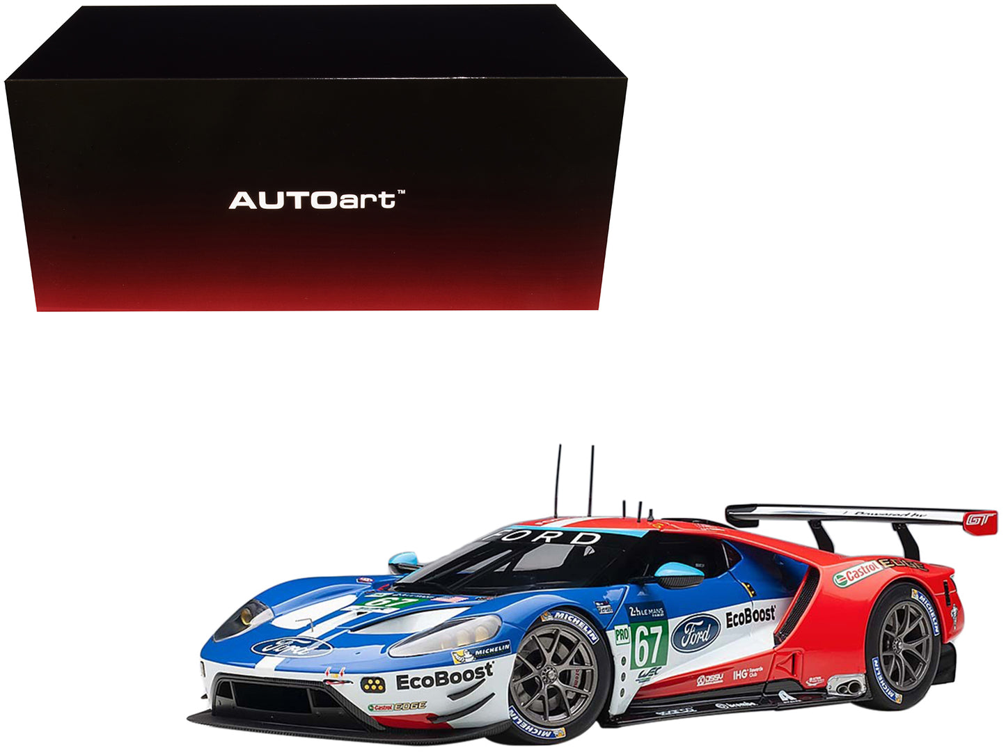 Autoart Ford GT #67 Harry Tincknell - Andy Priaulx - Pipo Derani "Ford Chip Ganassi Team UK" 24H Le Mans (2017) 1/18 Model Car by Autoart