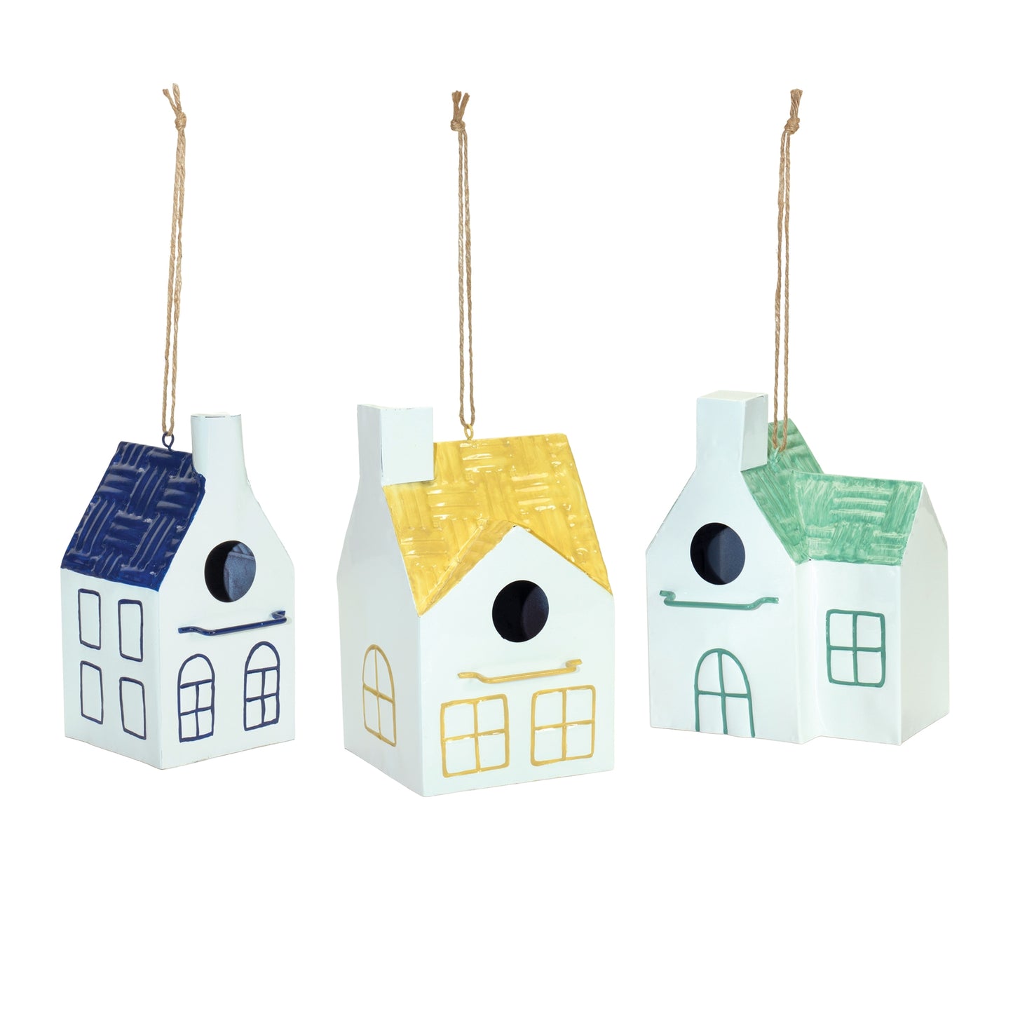 Hanging Metal Bird House Garden Decor (Set of 3)