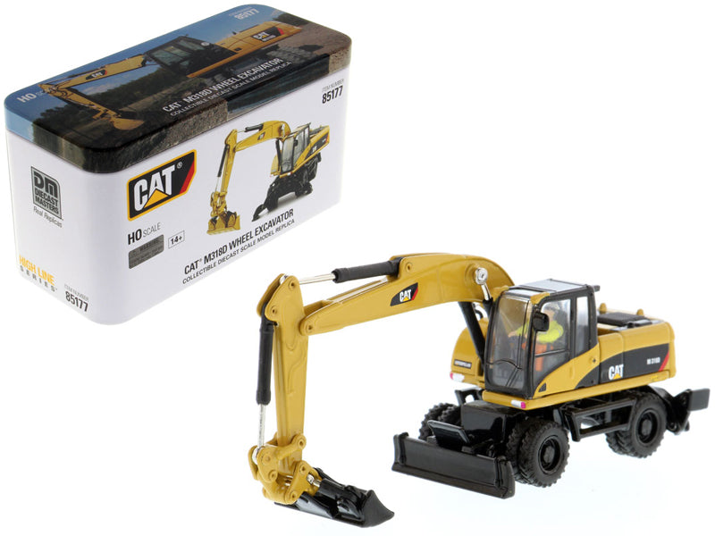 Diecast Masters CAT Caterpillar M318D Wheeled Excavator with Operator "High Line" Series 1/87 (HO) Scale Diecast Model by Diecast Masters
