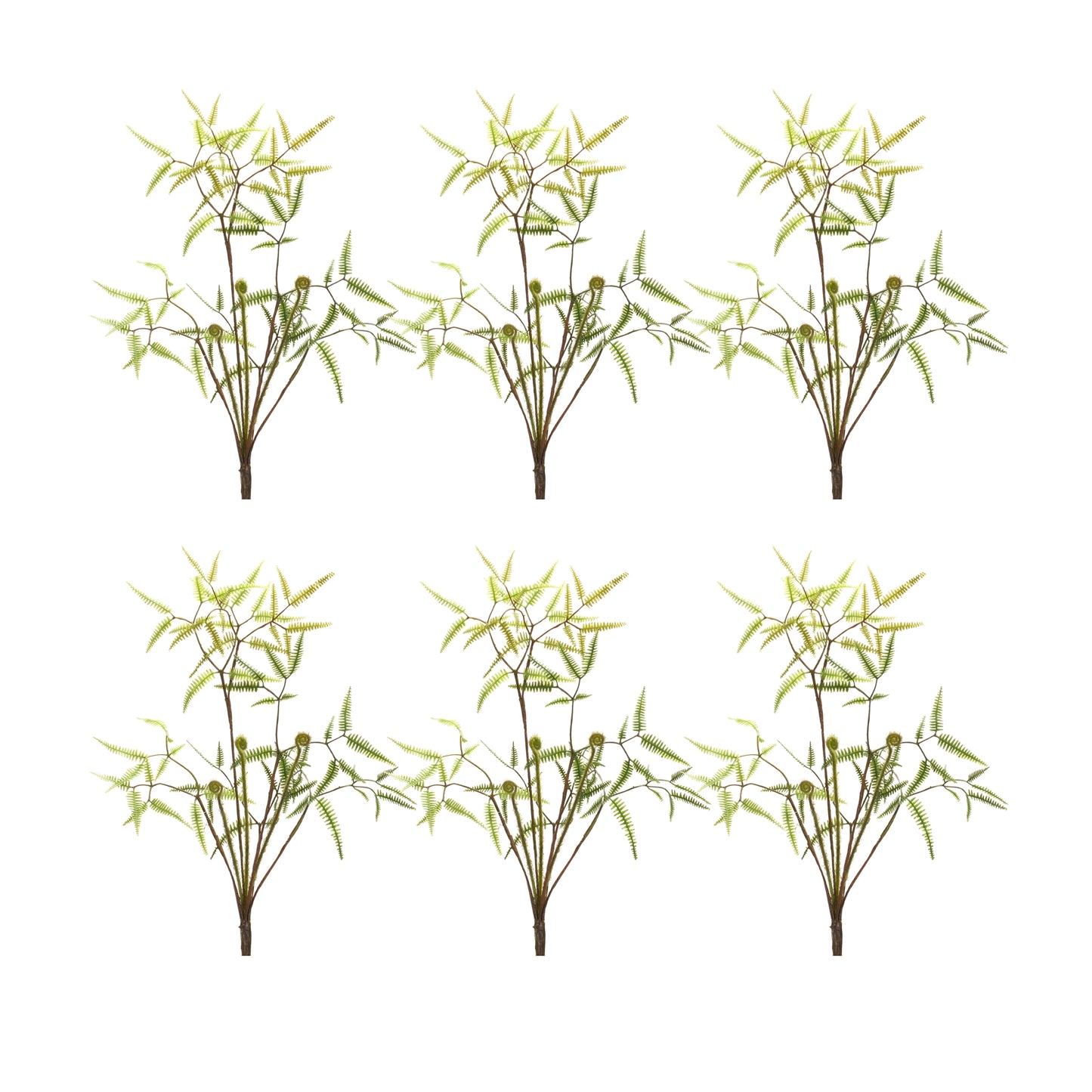 Mini Fern Foliage Bush with Sprout Accent (Set of 6)