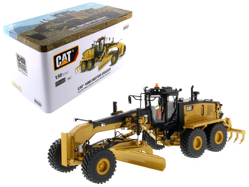 Diecast Masters CAT Caterpillar 16M3 Motor Grader with Operator "High Line Series" 1/50 Diecast Model by Diecast Masters