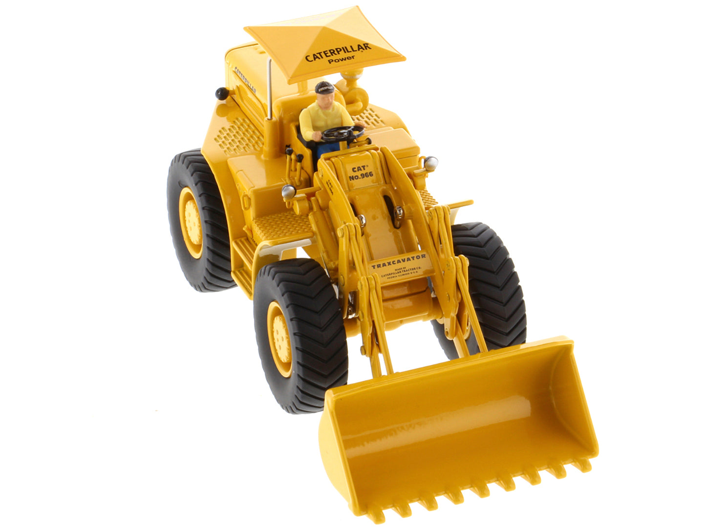 Diecast Masters CAT Caterpillar 966A Wheel Loader Yellow with Operator "Vintage Series" 1/50 Diecast Model by Diecast Masters