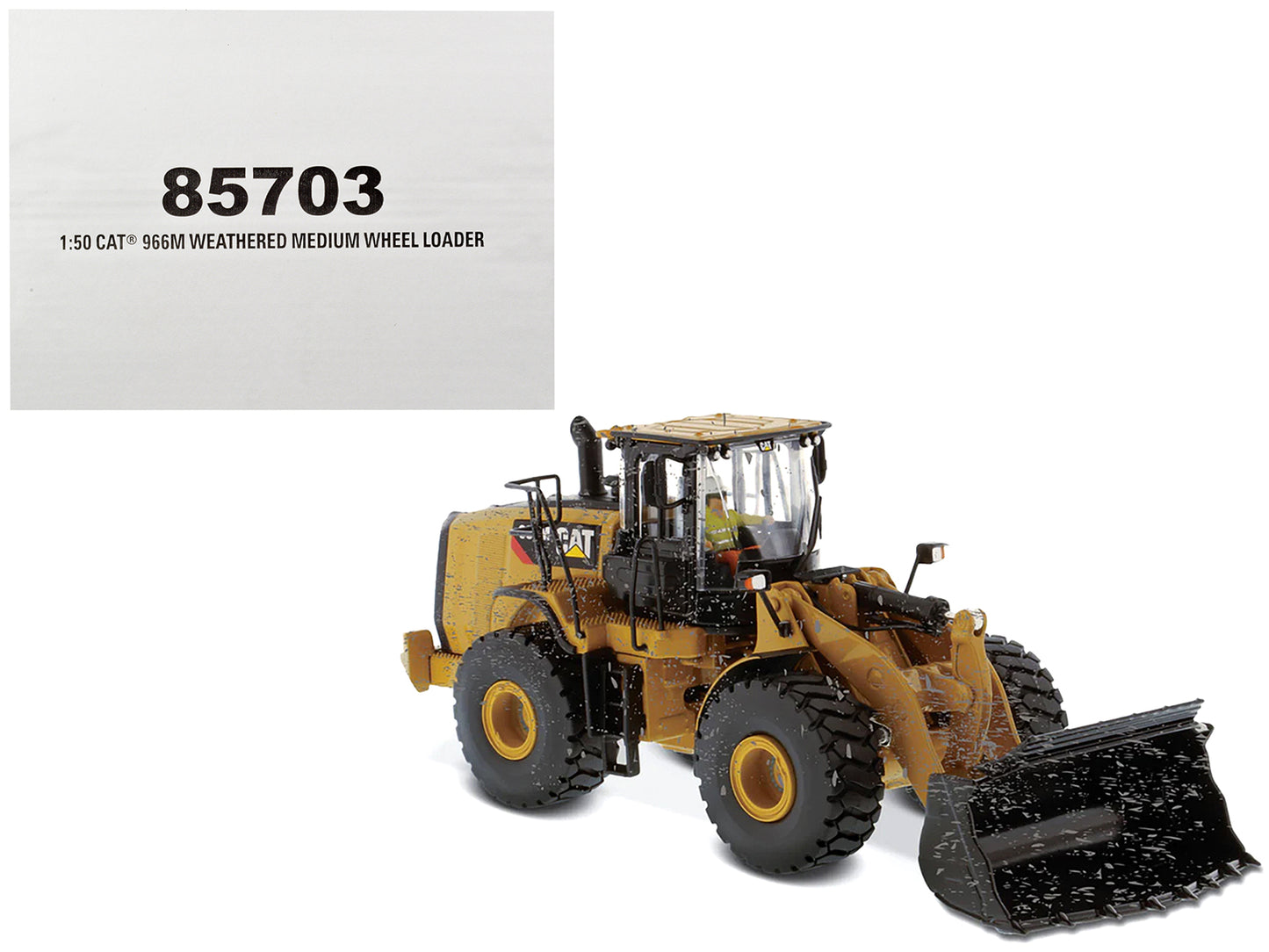 Diecast Masters CAT Caterpillar 966M Wheel Loader with Operator (Dirty Version) "Weathered" Series 1/50 Diecast Model by Diecast Masters
